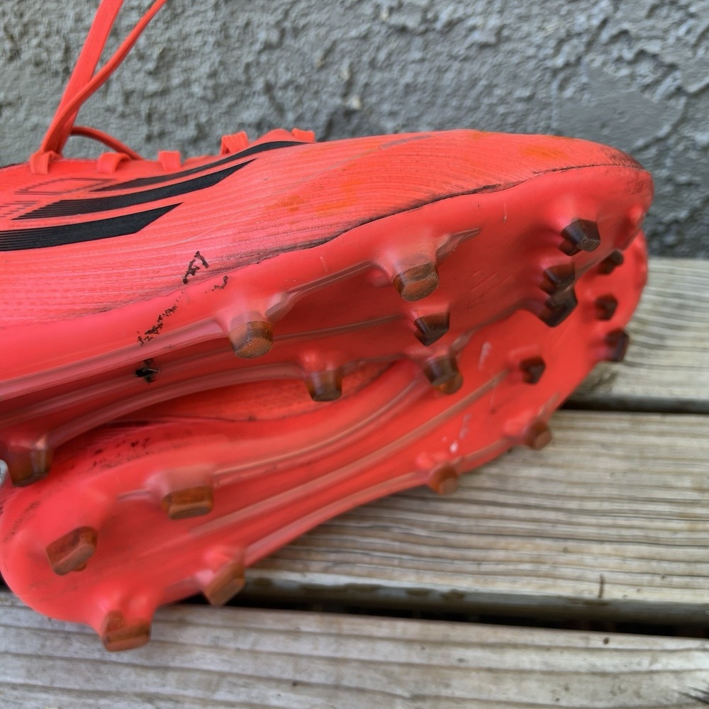 Adidas Cleats Men Size 9.5 F50 Pro FG Lace Up Soccer Orange/Black - Picture 11 of 12